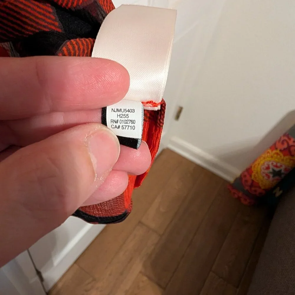 Kate Spade Plaid Silk Chiffon Ruffled Blouse, Size 10 - Picture 5 of 13